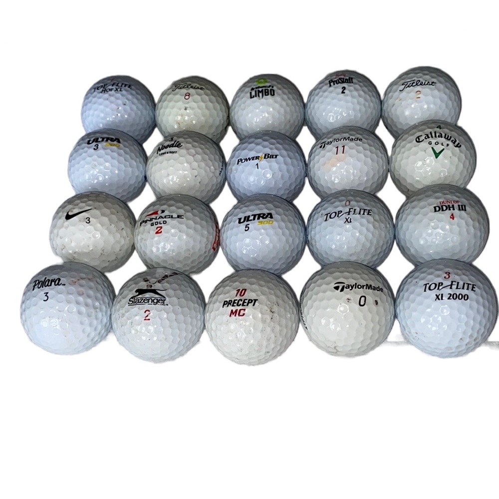 20 Assorted Brands White Golf Balls